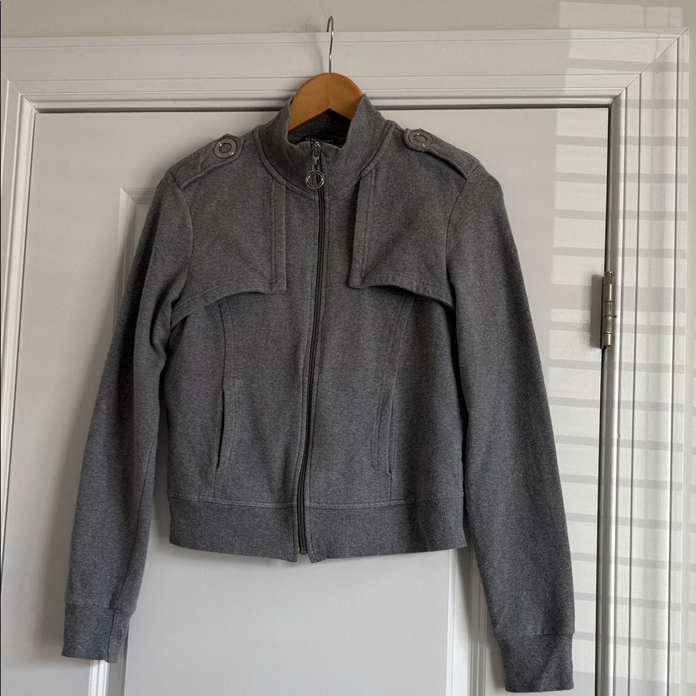 BEBE Sport Gray Jersey Knit Jacket